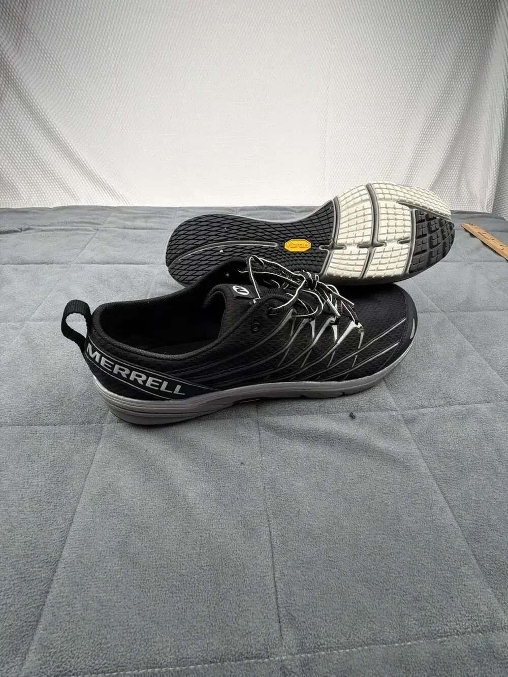 Merrell Bare Access Trail Running Shoes Black Silver Vibram Sole Mens